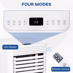 HOMCOM 9000 BTU Portable Air Conditioner 4 Modes LED Display Timer, White