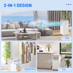 HOMCOM 10000 BTU Portable Air Conditioner 4 Modes LED Display Timer Home Office