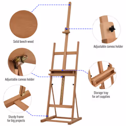 Vinsetto H-Frame Studio Easel Height Adjustable with Canvas Holder Pencil Case
