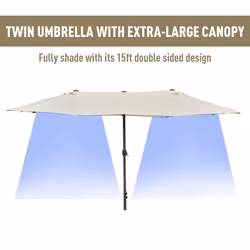 Outsunny 4.6M Garden Patio Umbrella Canopy Parasol Sun Shade w/ Base Off White