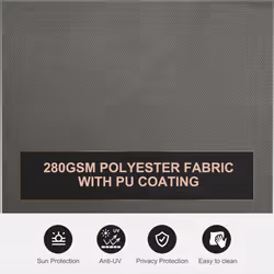 Outsunny 6 x 2m Patio Double Side Awning Folding Privacy Screen Fence Grey