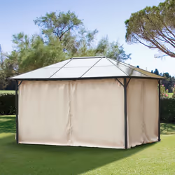 Outsunny 3 x 4(m) Universal Gazebo Replacement Sidewall Set, 4 Panels, Beige
