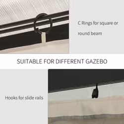 Outsunny 3 x 4(m) Universal Gazebo Replacement Sidewall Set, 4 Panels, Beige