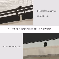 Outsunny 3 x 3(m) Universal Gazebo Replacement Sidewall Set, 4 Panels, Beige - Additional view 10