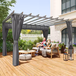 Outsunny 3.6 x 3(m) Outdoor Retractable Pergola Gazebo Sun Shade Canopy Curtains