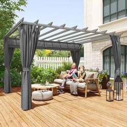 Outsunny 3.6 x 3(m) Outdoor Retractable Pergola Gazebo Sun Shade Canopy Curtains