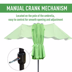 Outsunny 4.6M Garden Patio Umbrella Canopy Parasol Sun Shade w/ Base Green
