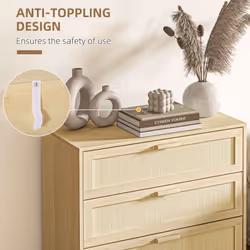 HOMCOM 3 Drawer Cabinet Storage Cupboard Sideboard Organiser Living Room - Additional view 4