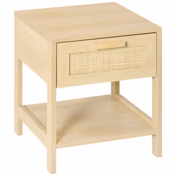 HOMCOM Nightstand Bedside Table End Table Storage Organizer W/ Drawer Shelf - Additional view 8