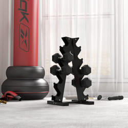 HOMCOM Hexagonal Dumbbells Kit Weight Lifting Exercise for Home Fitness 2x4kg