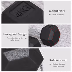 HOMCOM Hexagonal Dumbbells Kit Weight Lifting Exercise for Home Fitness 2x4kg