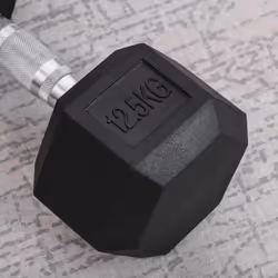 HOMCOM 12.5KG Single Rubber Hex Dumbbell Portable Hand Weights for Home Gym - Additional view 6