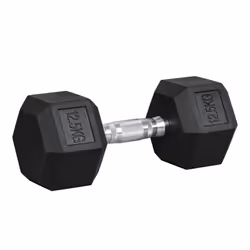 HOMCOM 12.5KG Single Rubber Hex Dumbbell Portable Hand Weights for Home Gym - Additional view 8