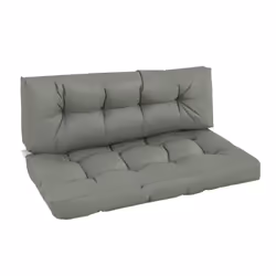 Outsunny 2Pcs Tufted Pallet Cushions Seat Pad Back Cushion Indoor Outdoor