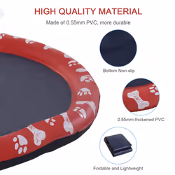 PawHut 150cm Splash Pad Sprinkler for Pets Dog Bath Pool Non-slip Outdoor Red