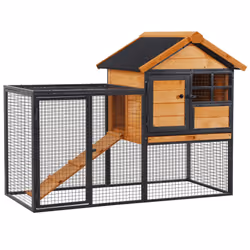 PawHut Wood-metal Rabbit Hutch Elevated Pet House Outdoor 122 x 63 x 92cm - Additional view 8