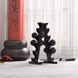 HOMCOM Hexagonal Dumbbells Kit Weight Lifting Exercise for Home Fitness 2x5kg