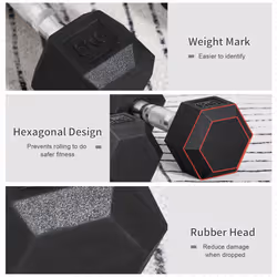 HOMCOM Hexagonal Dumbbells Kit Weight Lifting Exercise for Home Fitness 2x5kg