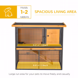PawHut Wood-metal Rabbit Hutch Elevated Pet House Outdoor 89.5 x 45 x 81cm - Additional view 6