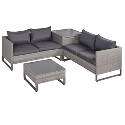Outsunny 4 PCs Rattan Wicker Sofa Set Conservatory Furniture w/ Side Storage Box - Additional view 8