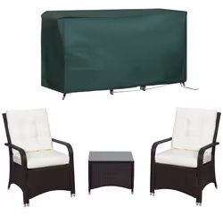 Outsunny Rattan 3PCs Chair Table Bistro Set Patio Set w/ Steel Frame White - Additional view 8