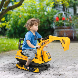 HOMCOM Ride On Excavator Toy Tractors Digger Movable Walker Construction Truck