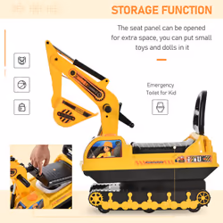 HOMCOM Ride On Excavator Toy Tractors Digger Movable Walker Construction Truck