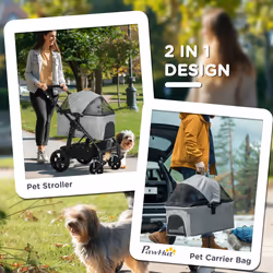 PawHut Pet Stroller Foldable Dog Cat Travel Carrying Bag for Small Dogs