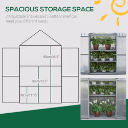 Outsunny 80x47x138cm Wood Cold Frame Greenhouse for Plants PC Board Grey - Additional view 4
