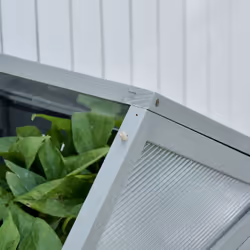 Outsunny 80x47x138cm Wood Cold Frame Greenhouse for Plants PC Board Grey - Additional view 7
