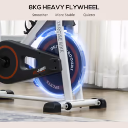 HOMCOM 8kg Flywheel Exercise Bike with Adjustable Height, Resistance, White