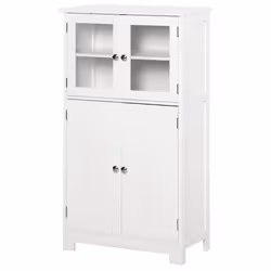 kleankin Bathroom Floor Storage Cabinet Standing Unit Kitchen Cupboard