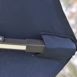 Outsunny 3(m) LED Cantilever Parasol Outdoor with Base Solar Lights Blue - Additional view 7
