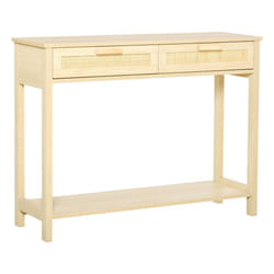 HOMCOM Console Table w/ Storage Shelf 2 Drawers for Entryway Bedroom