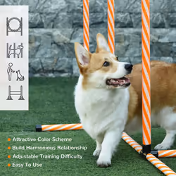 PawHut Pet Agility Training Equipment Dog Jump Hurdle Bar Obedience Training Set - Additional view 5