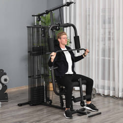 HOMCOM Multifunction Home Gym Weight Training Station Machine Black