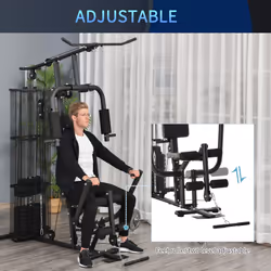 HOMCOM Multifunction Home Gym Weight Training Station Machine Black - Additional view 4