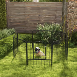 PawHut 8 Panels Heavy Duty Puppy Play Pen for Small, Medium Dogs 79Hcm