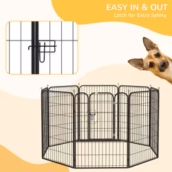 PawHut 8 Panels Heavy Duty Puppy Play Pen for Large, Medium Dogs 100Hcm
