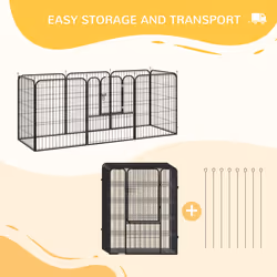 PawHut 8 Panels Heavy Duty Puppy Play Pen for Large, Medium Dogs 100Hcm - Additional view 4