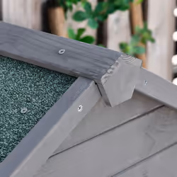 Outsunny Wood Garden Storage Shed Tool Cabinet w/ Felt Roof, 189x82x49cm, Grey - Additional view 7