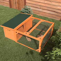 PawHut Rabbit Hutch with Run Small Animal Guinea Pig House with Openable Roof - Additional view 6