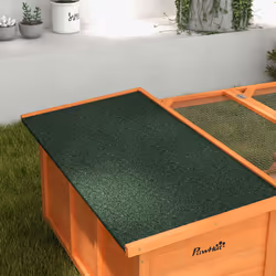 PawHut Rabbit Hutch with Run Small Animal Guinea Pig House with Openable Roof - Additional view 7