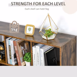 HOMCOM Storage Shelf 3-Tier Bookcase Display Rack Home Organizer