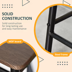 HOMCOM 3-Piece Dining Set with 2 Matching Chairs and 1 Table Black and Oak - Additional view 5