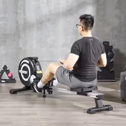 HOMCOM Fitness Adjustable Magnetic Rowing Machine Rower w/ LCD Digital Monitor