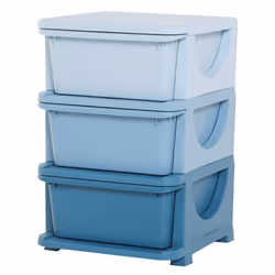 HOMCOM Kids Storage Units with Drawers 3 Tier Chest Dresser Tower Blue - Additional view 8