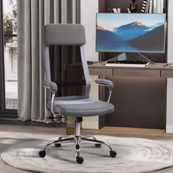 Vinsetto Office Chair Mesh High Back Swivel Task Home Desk Chair w/ Arm, Grey