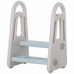 HOMCOM Two-Step Stool for Kids Toddlers with Handle for Toilet Potty Training