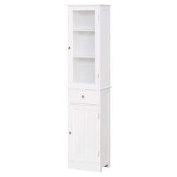 kleankin Storage Cabinet Organizer Tower w/ Multiple Shelves & Drawer